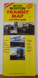 Map Metro Boston Transit Map and Street Guide 1989 Foldout Map