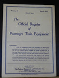 Official Register of Passenger Train Equipment Issue #34 March 1969