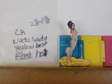 Jaycees California Nude Lady on yellow Base Yellow Hat & Dark Hair Female PIN