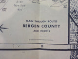 Map Bergen County New Jersey Hagstrom Map #2202 NO DATE Folded NJ?