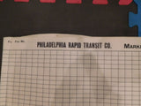 Philadelphia Rapid Transit Co. Market St. Elevated Table 19 Roster Blanks