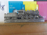 Jaycees Illinois Cannonball train steam engine & tender Pewter Locomotive   PIN