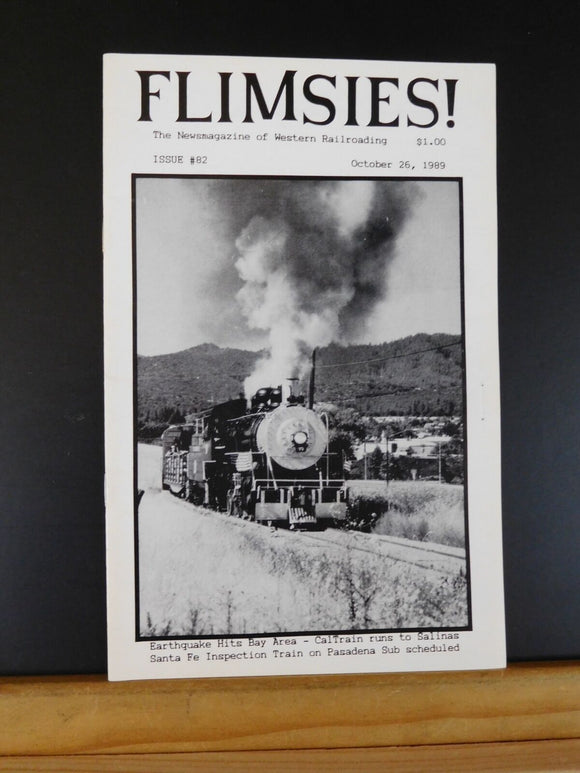 Flimsies West Issue #82 October 26, 1989 News Magazine of Western Railroading