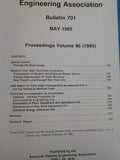 American Railway Engineering Association Bulletin 701 May 1985 Vol 86