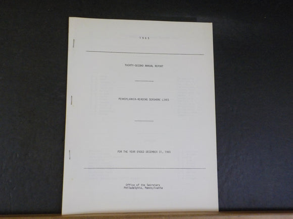 Pennsylvania-Reading Seashore Lines annual report 1965 32nd annual