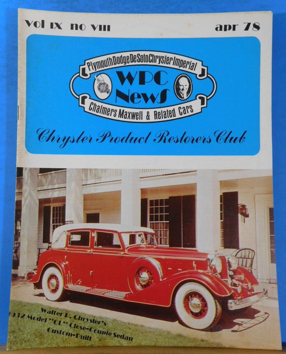 WPC News 1978 April    The custom built 1932 model CL