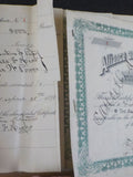 Certificates of Stock 1-200 A&N RR Alliance and Northern Railroad Company