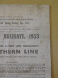 Southern Line New South Wales Special Train Notice #181 1953 Easter Holidays
