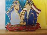 Jaycees Illinois Home Of Presidents Gene Hohn Ronald Reagan On Red Ribbon  PIN