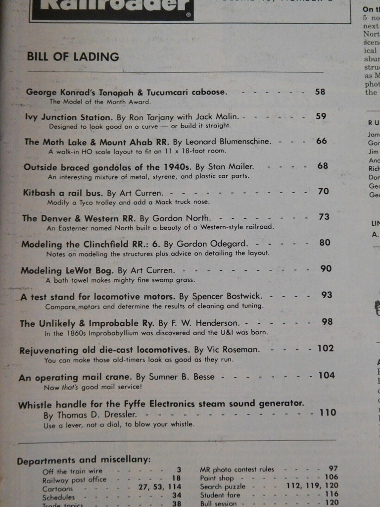 Model Railroader Magazine 1979 June Gordon North's Denver & Western St ...