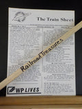 Feather River Rail Society The Train Sheet 1984 Lot of 6 Vol 2 Western Pacific