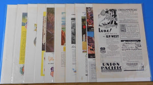 Ads Union Pacific Railroad Lot #12 Advertisements from various magazines (10)