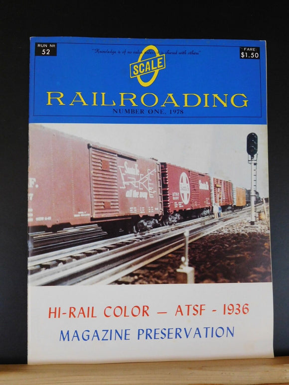 O Scale Railroading #52 Number One 1978 (August 1977) Hi rail color ATSF 1936