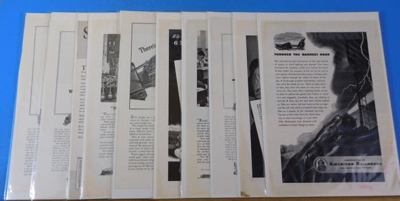 Ads Association of American Railroads Lot #8 Advertisements from magazines (10)