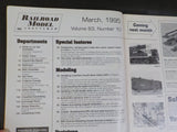 Railroad Model Craftsman Magazine 1995 March SP Black widow GP9 CPR Boxcar model