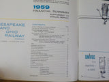 Chesapeake and Ohio Railway Annual Report 1959 w/ Financial & Supplement Traffic