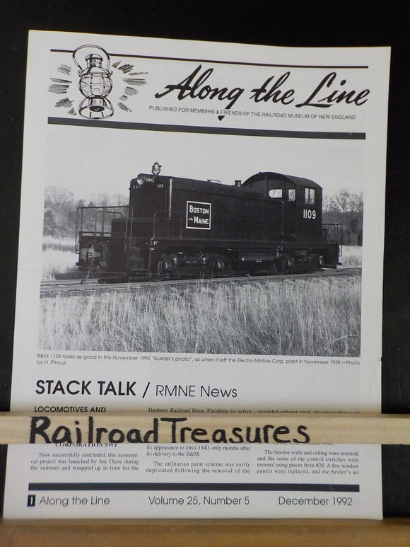 Along the Line 1992 December Vol 25 #5 Railroad Museum of New England