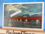 Postcard Union Pacific Bridge across the North Platte River by Moonlight NE