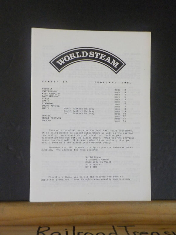 World Steam #97 February 1987 Great Britain Poland Italy