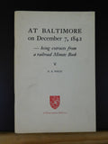 At Baltimore on December 7 1842 Newcomen Address Minute books RB White B&O RR
