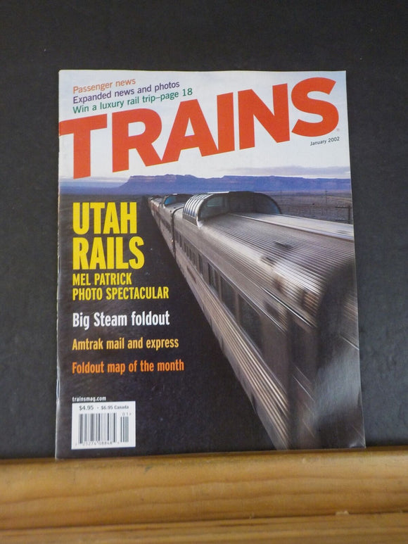 Trains Magazine 2002 January Utah rails Amtrak mail & Express