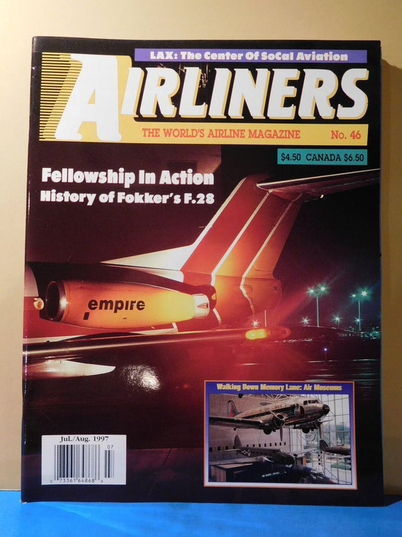 Airliners World’s Airline Magazine 1997 July Aug #46 History of Fokkers F28