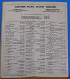 Northern Pacific Railway Company Passenger Timetable 1966 Oct 30