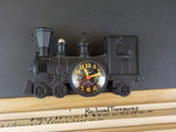 Train locomotive engine alarm clock NEEDS batteries.  MISSING battery cover