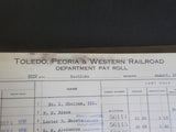 Toledo Peoria & Western Railway Company Payroll 1936