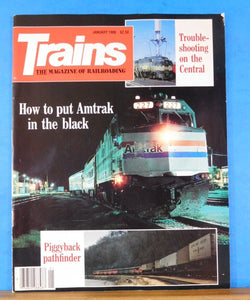 Trains Magazine 1986 January Trouble shooting on the Central Amtrak Piggyback fi