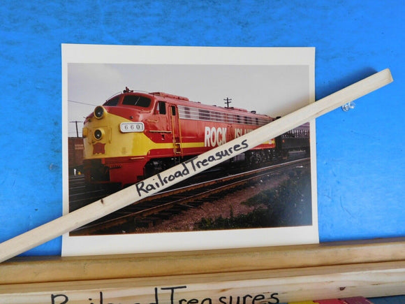 Photo Rock Island Railroad Locomotive #660 8 X 10 Color Blue Island IL 1970