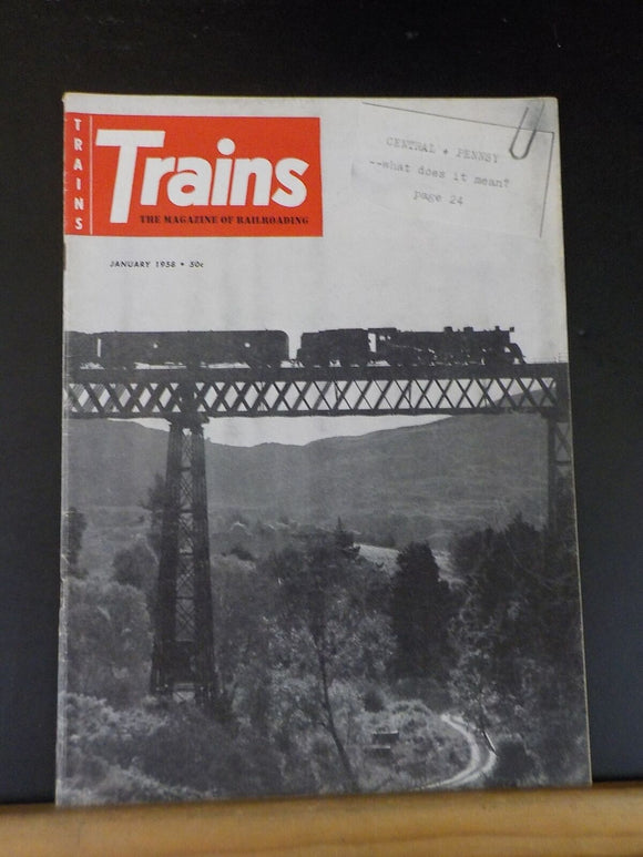 Trains Magazine 1958 January Central & Pennsy What does it Mean