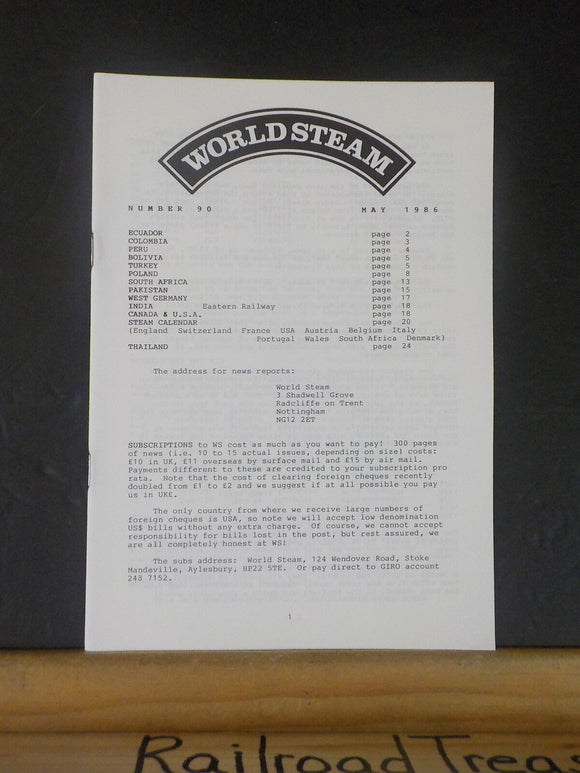 World Steam #90 May 1986 Pakistan Canada USA Thailand