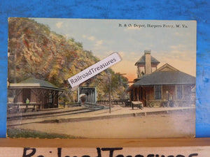 Postcard B&O Depot, Harpers Ferry WV Baltimore & Ohio