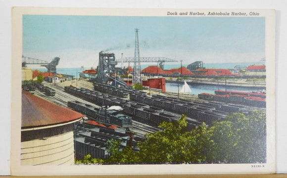Postcard Dock and Harbour Ashtabula Harbor Ohio