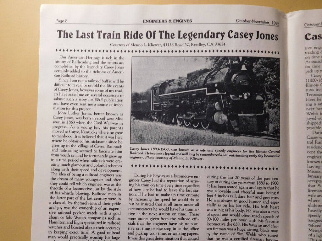 Engineers and Engines 1992 Oct Nov Last passenger train to Florence ...
