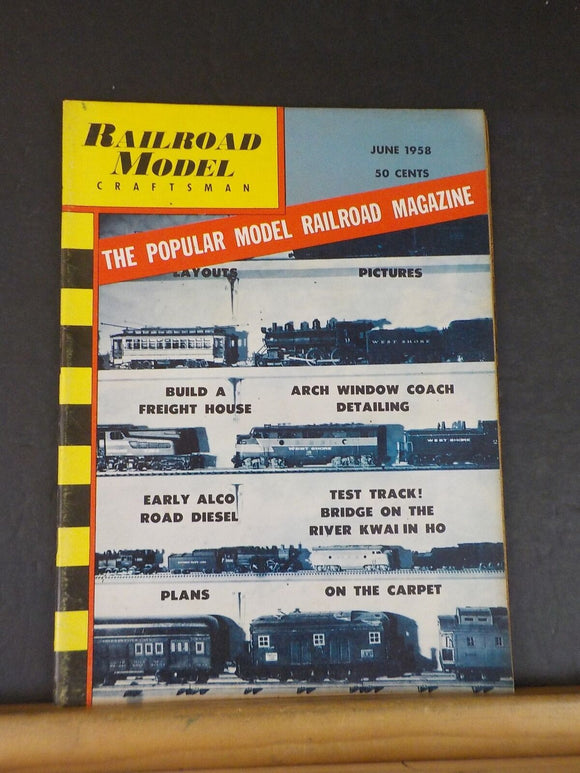 Railroad Model Craftsman Magazine 1958 June RMC Freight house Arch window coach