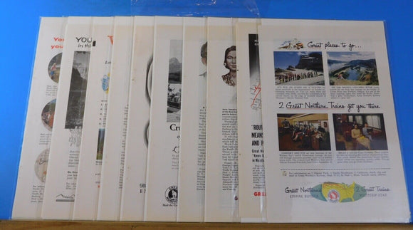 Ads Great Northern RR Lot #16 Advertisements from Various Magazines (10)