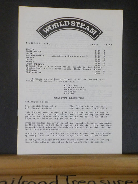 World Steam #122 June 1990 Czechoslovakia Locomotive Allocations part 2