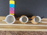 Vintage Czecho-Slovakia W 3 pieces 2 pitchers / 1 creamers Tan with dark trim