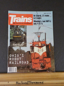 Trains Magazine 1979 March On Conrail 21 trains in 8 hrs Wheeling NKP only 4-8-4