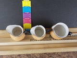 Vintage Czecho-Slovakia W 3 pieces 2 pitchers / 1 creamers Tan with dark trim