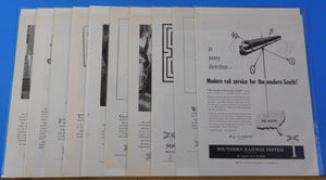 Ads Southern Railway System Lot #11 Advertisements from various magazines (10)