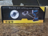 Electric drill refitting plate shears Cutting attachment for tin sheet metal etc