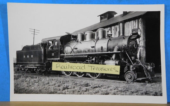 Photo postcard B&H Locomotive #11  Approx. 3 ½ X 5 ½