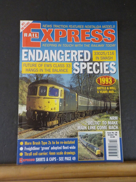 Extinct Red Rail Rail Express #29 1998 October Endangered Species – RailroadTreasures