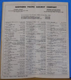 Northern Pacific Railway Company Passenger Timetable 1966 Oct 30