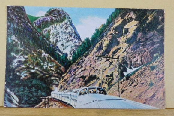 Postcard Diesel Powered stainless steel California Zephyr, daily between Chicago