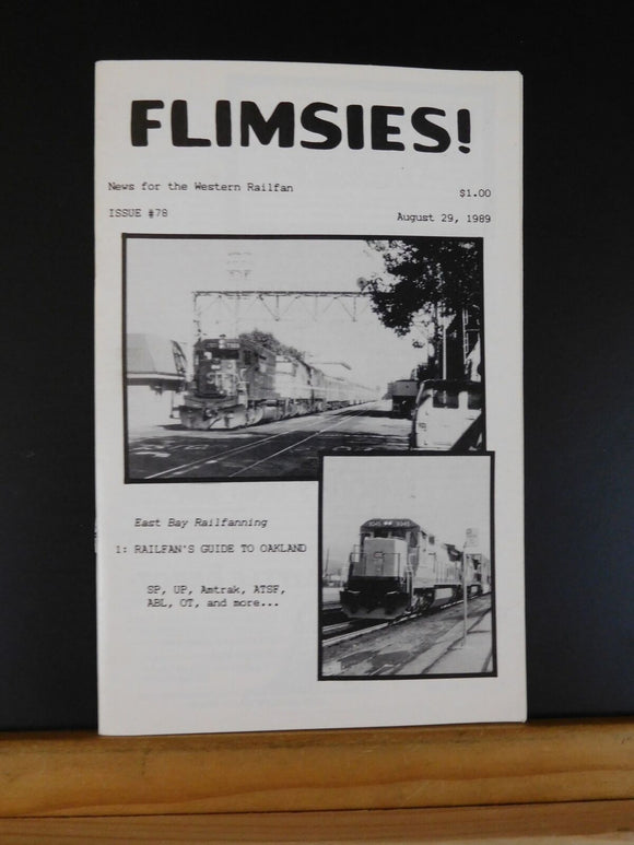 Flimsies West Issue #78 August 29, 1989 News Magazine of Western Railroading