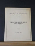 Pullman Company Descriptive List of Cars 1961 March